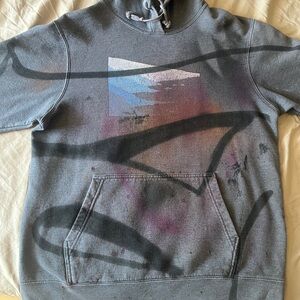 1 of 1- Mens Medium- Big Sur souvenir shirt custom  large “a” spray painted.